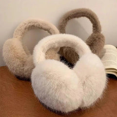 Aiertu  -  Solid Color Soft Plush Ear Warmer Winter Warm Earmuffs Fashion Ear Cover Outdoor Cold Protection Ear-Muffs Folding Earflap Aiertu