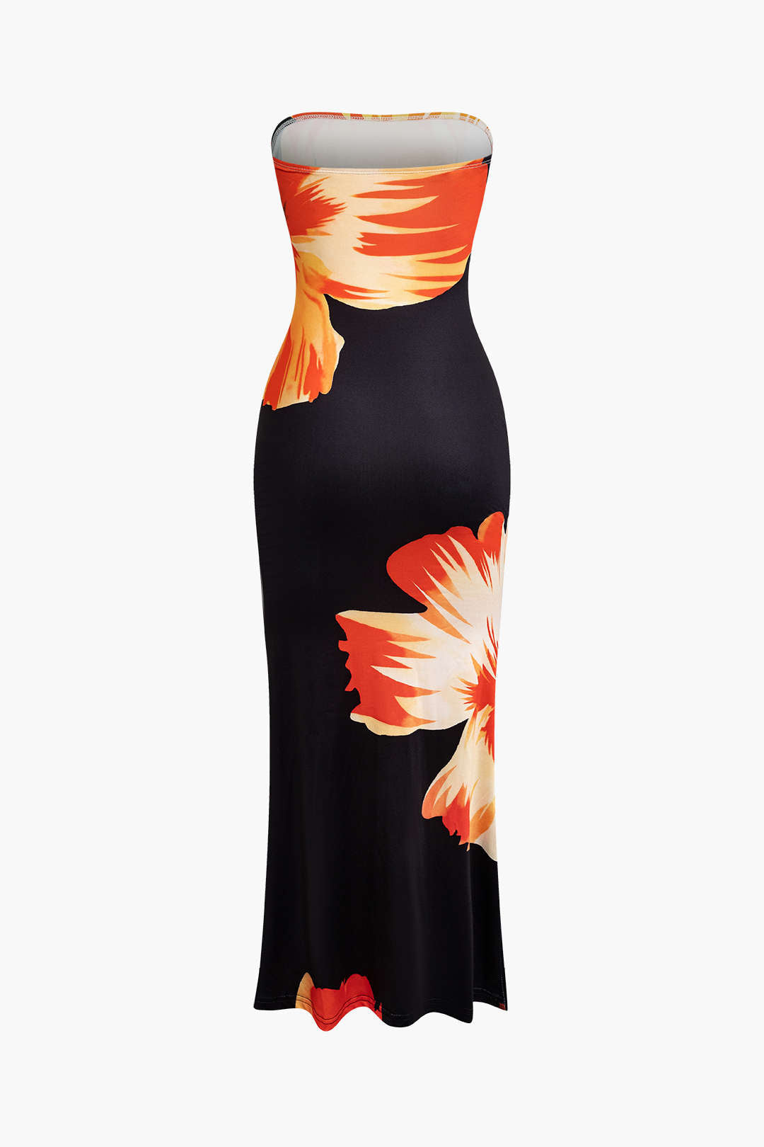Aiertu  Sunny Floral Cascade Strapless Midi Dress Aiertu