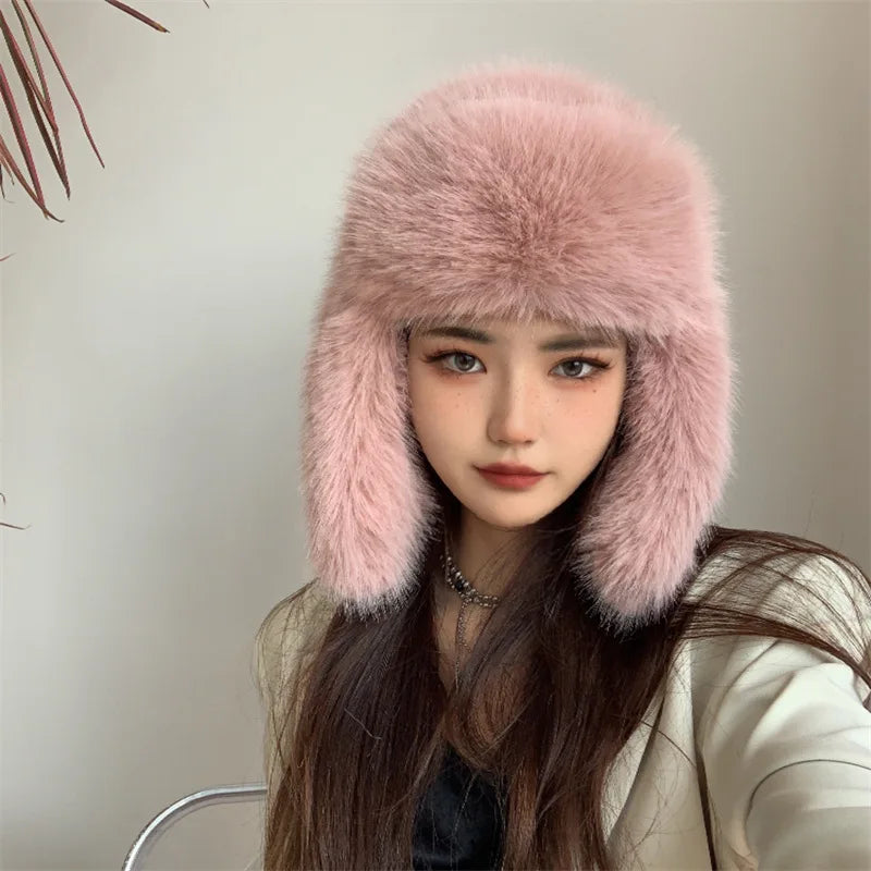 Aiertu  -  New Hairy Fisherman's Hat for Autumn and Winter Warm Ear Protection and Winter Water Bucket Hat Basin Hat Aiertu