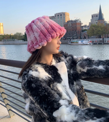 Aiertu  -  Autumn/Winter New Mixed Color Plush Lampholder Fisherman Hat Women's Korean Designer Wide Plush Bucket Hat Aiertu