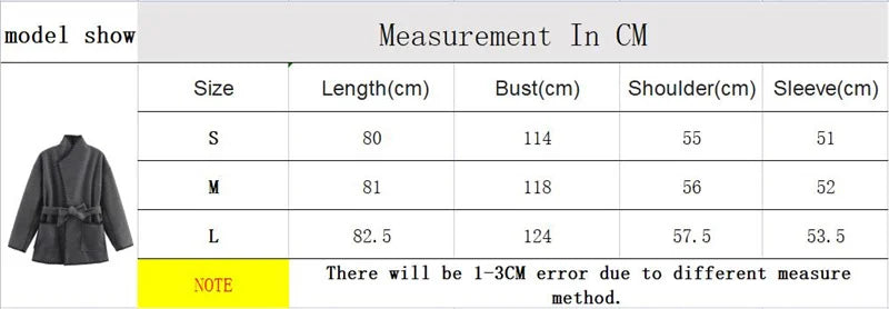 Aiertu  -  casual winter outfits Autumn Winter Grey Sashes Coat For Women Stand Collar Long Sleeve Loose Blends Warm Overcoat with Pockets Lady Outwear Aiertu
