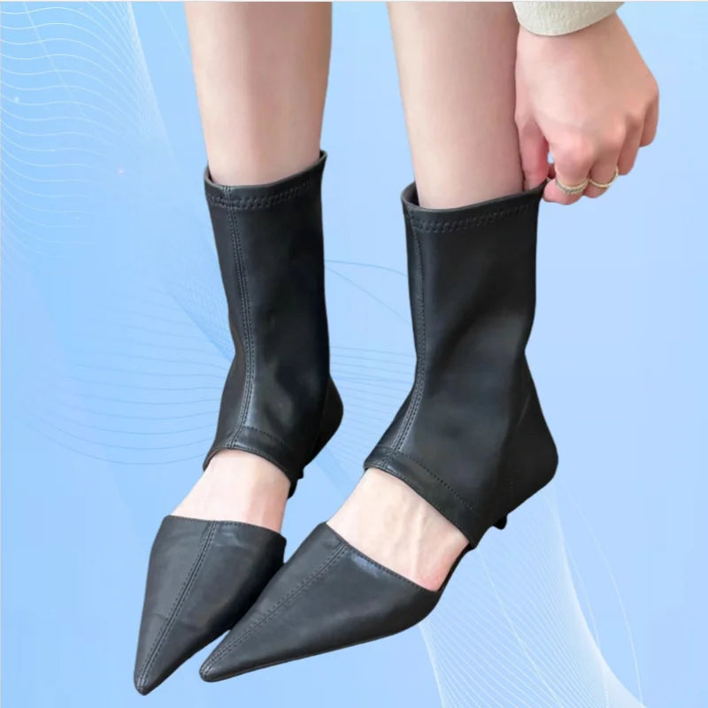 Aiertu  -  Autumn Fashion New Sexy Banquet Wear Comfortable All-inclusive Solid Color Pointed Sandals Low Heels Zapatos Mujer Aiertu