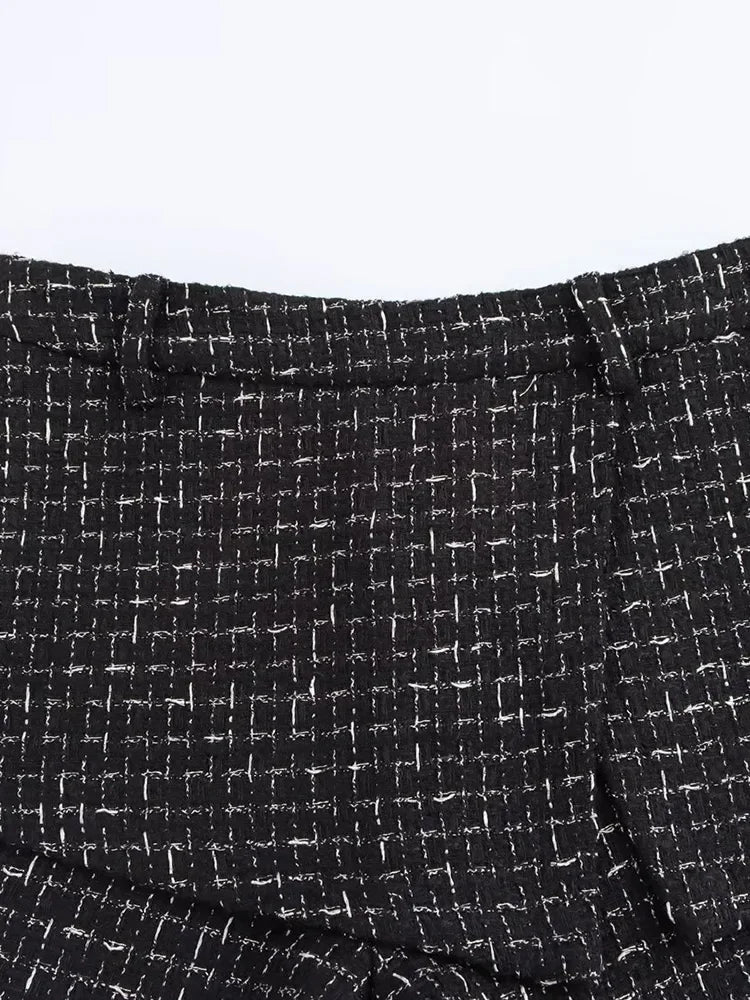 Aiertu  Women Fashion With Belt Texture Side Zipper Mini Skirts Shorts Vintage High Waist Female Chic Lady Shorts Aiertu