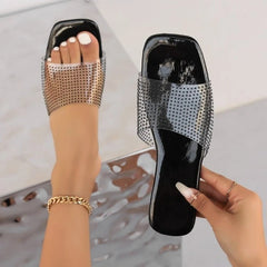 Aiertu  -  Women Slippers  Flat Open Toed Shoes for Women  Summer Fashion Luxury Transparent  Open Toe Beach Flip Flops Female Aiertu