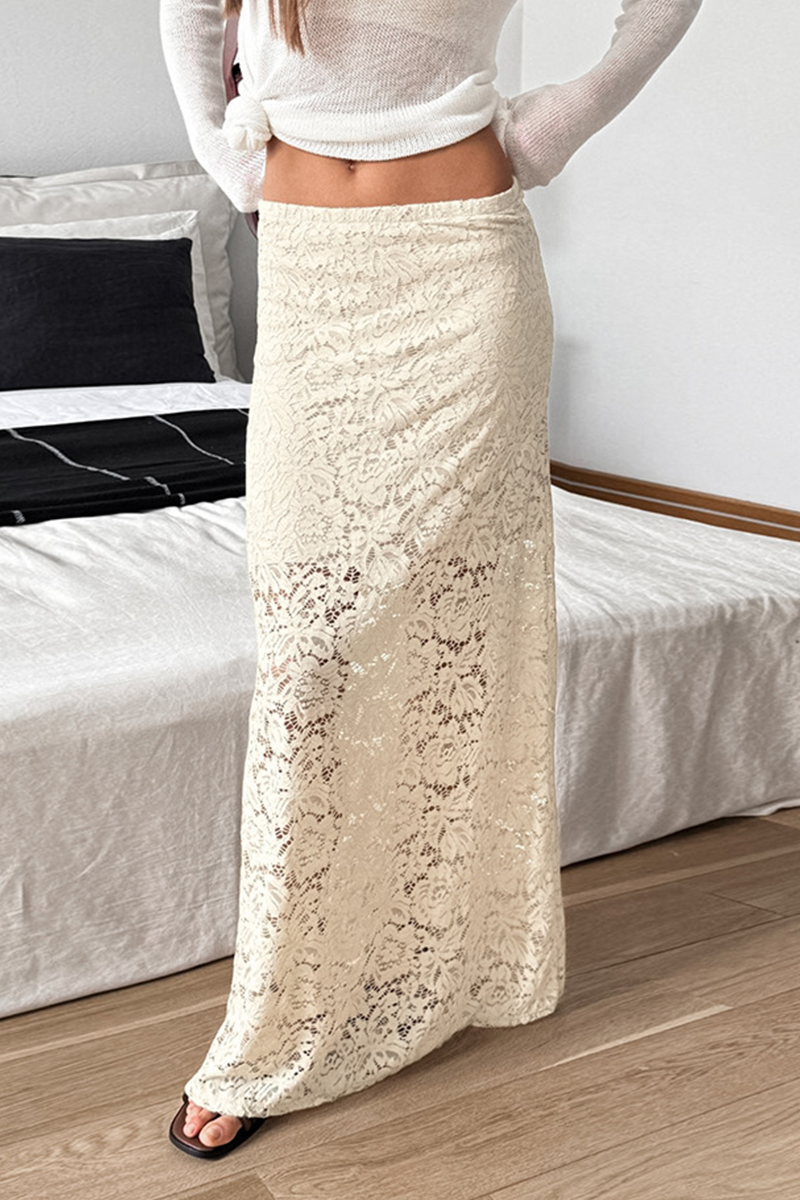 Aiertu  -Sexy Lace Straight Solid Color Bottoms aiertu