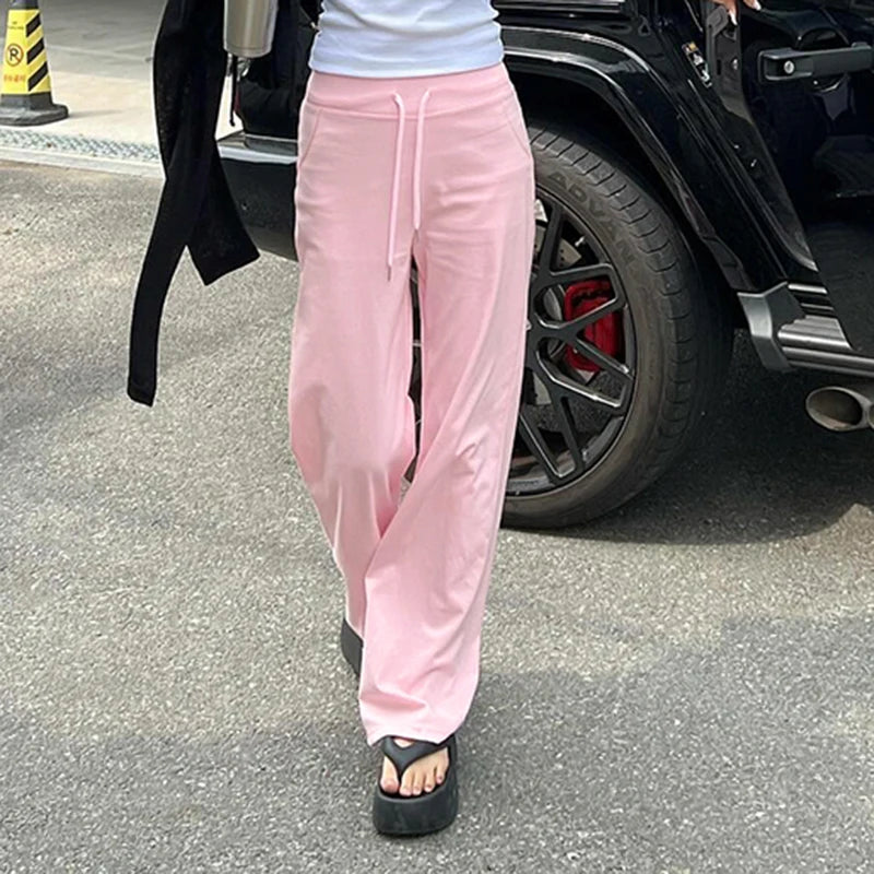 Aiertu  -  All-match Casual Pants Women Streetwear Drawstring Knitted Pants Autumn Basic Trousers Concise Slacks Sporty Sweatpants Aiertu