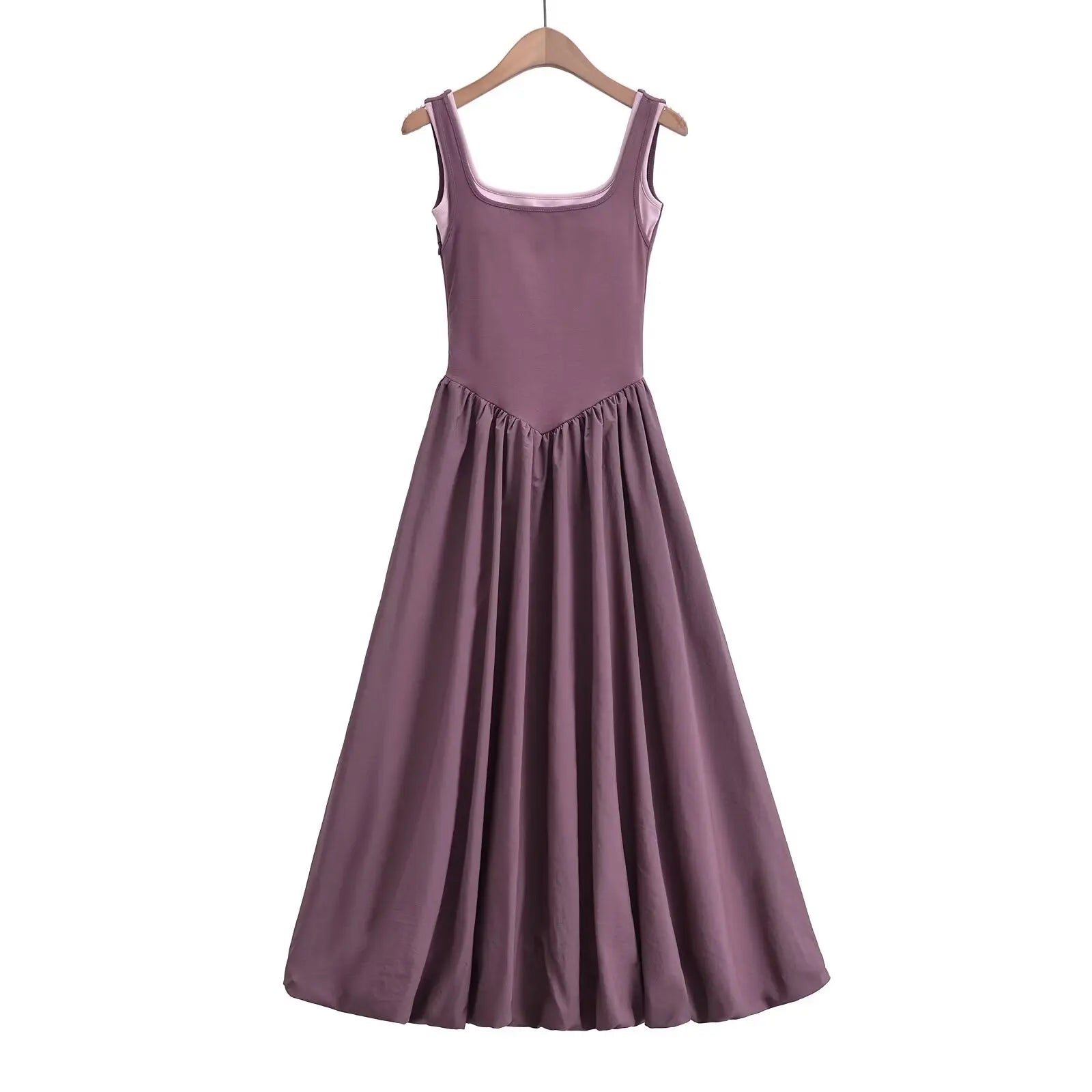 Aiertu  -  French pure desire sexy romantic large backless suspender dress female with bra summer seaside leisure long fake two-piece holid Aiertu