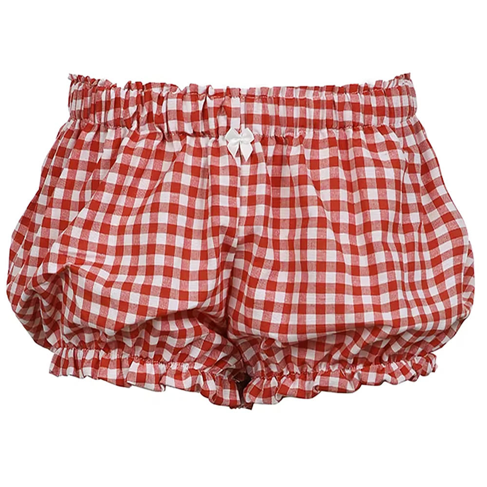 Aiertu  Red Gingham Picnic Shorts Aiertu