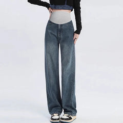 Aiertu Fashion Maternity Jeans Maternal Clothes for Pregnant Wide Leg Pants Belly Support Trousers Premama Clothing Pregnancy Aiertu