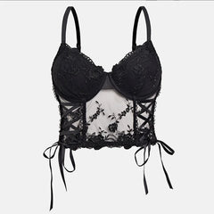 Aiertu  -  Women's Dark Gothic Lace Tank Top Jacquard Sexy Top Halloween Costume Bra Aiertu