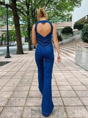 Aiertu  -  2026 Summer Sleeveless Zip-up High Waist Denim Jumpsuits Streetwear Vintage Women's Loving Heart Backless Tunics Jeans Overalls Aiertu