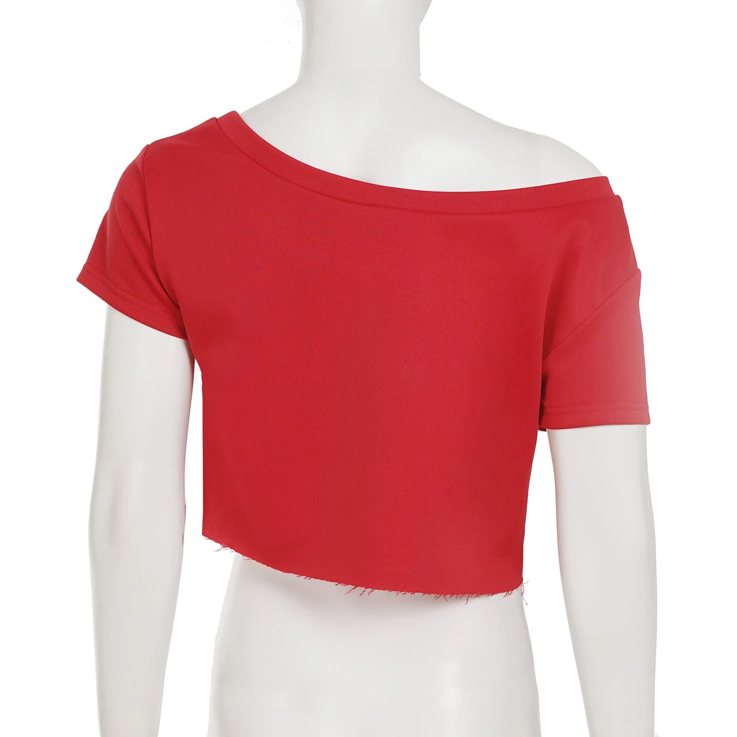 Aiertu  -  Summer Basic Loose Cropped Top Women Solid Short Sleeve Asymmetric Tee Shirts Streetwear y2k Basic T-shirts Vintage 90s Aiertu