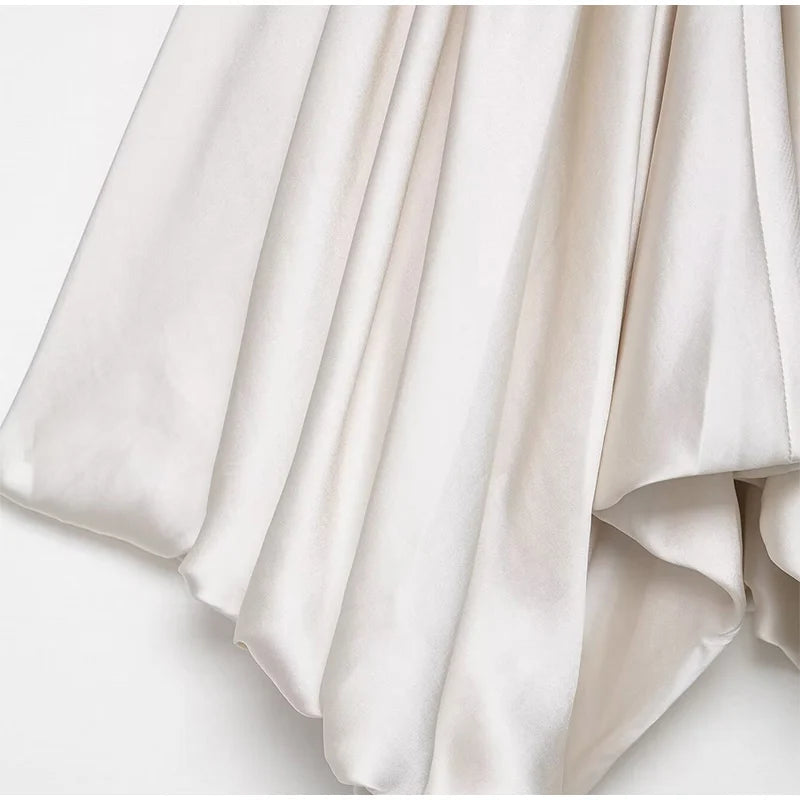 Aiertu  -  Y2k Satin Pleated Cropped Vest For Women Summer Elegant Irregular Hem Suspender Tops Female Street Backless Sleeveless Chic Tank Aiertu