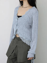 Aiertu  -  Women Y2k Aesthetic See Through Ruffled Shirt Grunge Slim Bandage Harajuku Blouse Sexy Streetwear Flare Sleeve Blusas De Mujer Aiertu