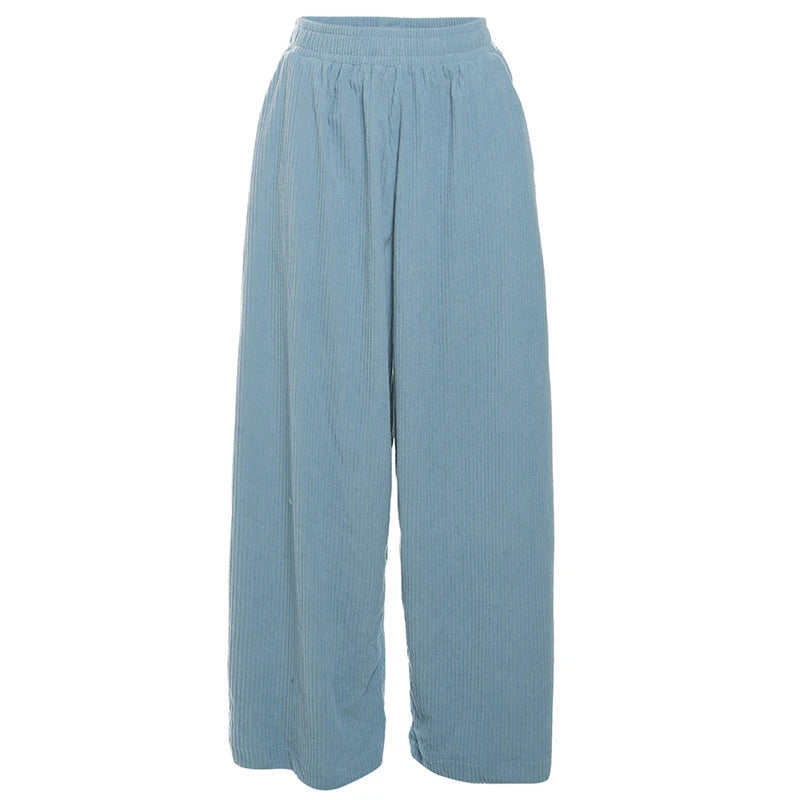 PICSGIRL - Women Baggy Thick Sweatpants Autumn Winter Casual Wide Legs Loose Lounge Joggers Solid Pants Straight Trousers With Pockets Aiertu