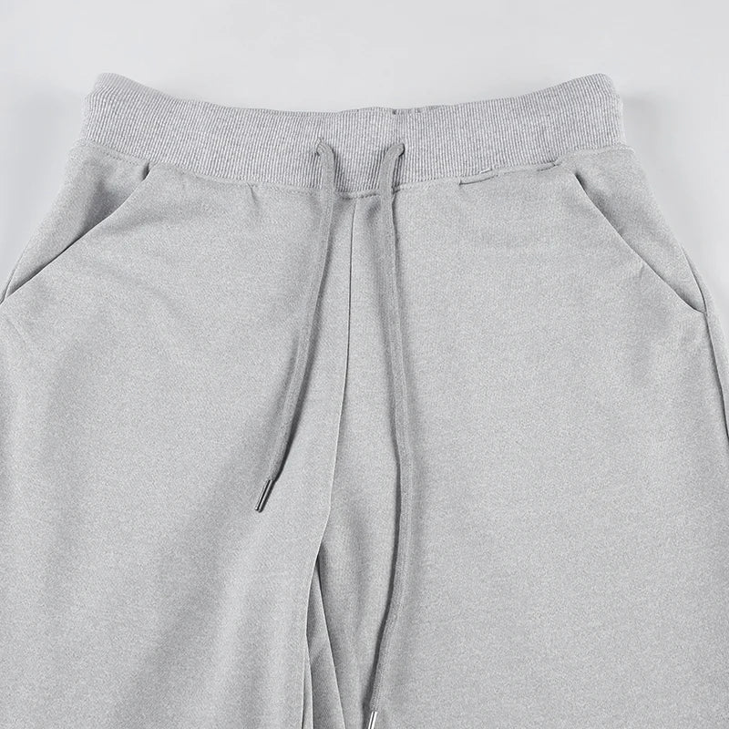 Aiertu  -  All-match Casual Pants Women Streetwear Drawstring Knitted Pants Autumn Basic Trousers Concise Slacks Sporty Sweatpants Aiertu