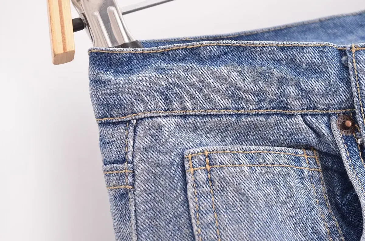 Aiertu  -  American hot girl mid-waist straight jeans women's spring and autumn new loose slim mopping pants Aiertu
