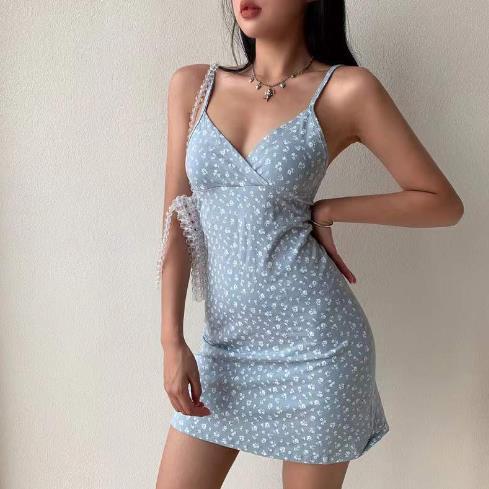 Aiertu - V Neck Floral Slip Mini Dress Aiertu