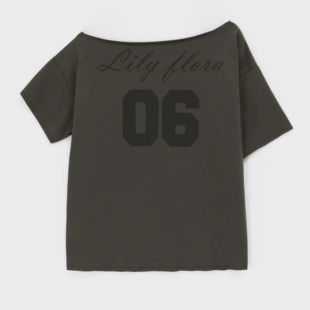 Aiertu  -  Spring Summer New American Spice Girl Off Shoulder Loose Short Sleeved T-shirt Trendy Letter Aesthetic Grunge Y2k Top Aiertu