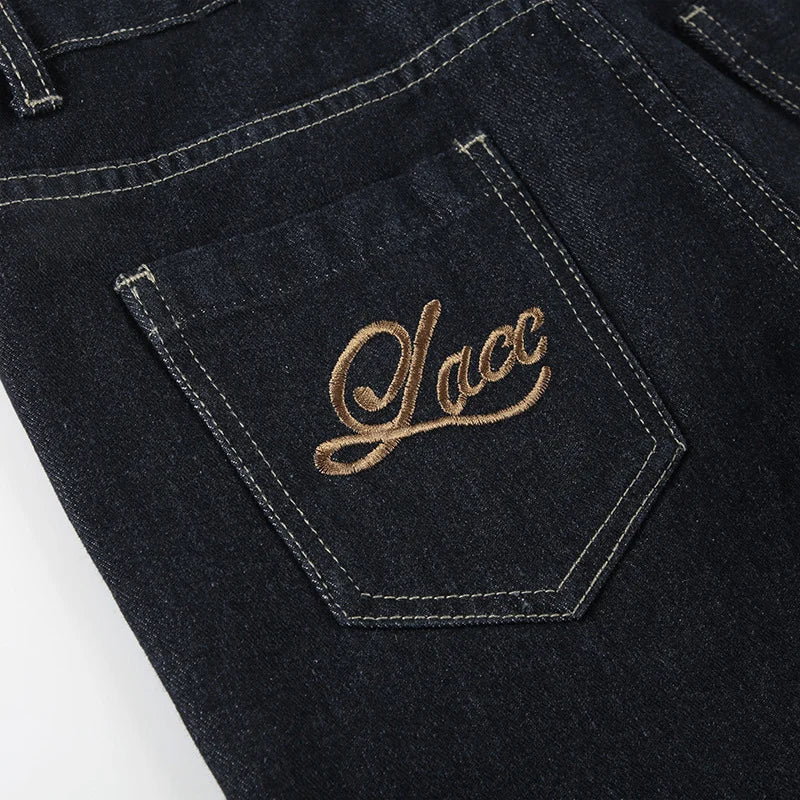 Aiertu  -  New Flare Jeans Women Vintage Low Waisted Embroidery Trousers Aesthetic Streetwear Casual Cargo Pants 2025 Women's Clothing Aiertu