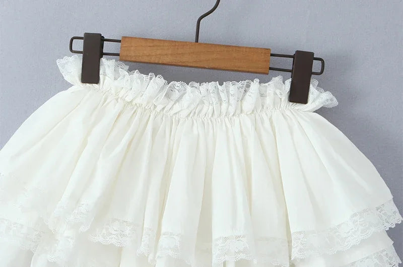 Aiertu  -  Women Skirt New Arrivals Sweet Lace Patchwork Skirt Sexy Super Short Skirts Elastic Waist Ballet Skirts Aiertu