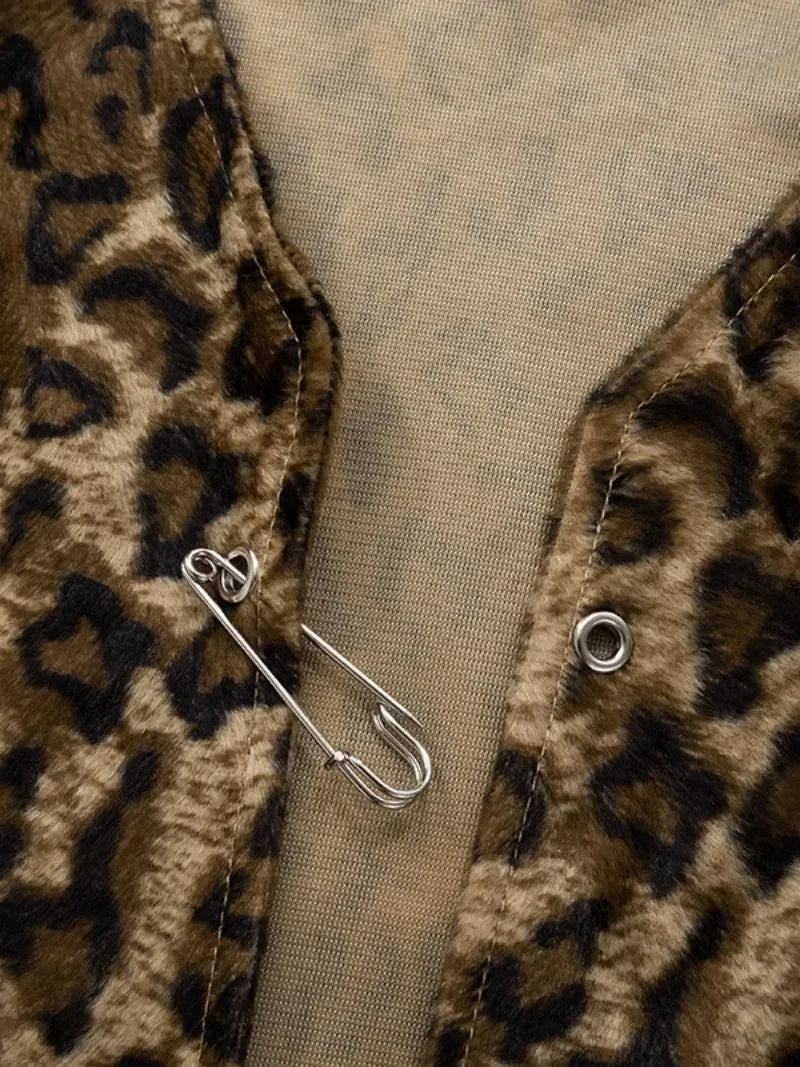 Aiertu  -  Woman Clothing Fashion Leopard Print Vest Sexy V-neck Sleeveless Cardigan Tops Streetwear 2026 Autumn Female Casual Tank Tops Aiertu