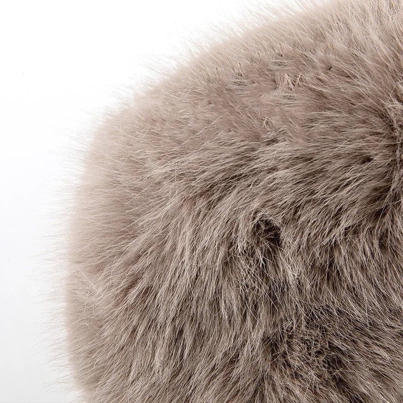 Aiertu  -   Mink Bucket Hat for Women Winter Fluffy Fur Warm Beanies Plush Earflap Hat Outdoor Windproof Ear Protection Skiing Cap Aiertu