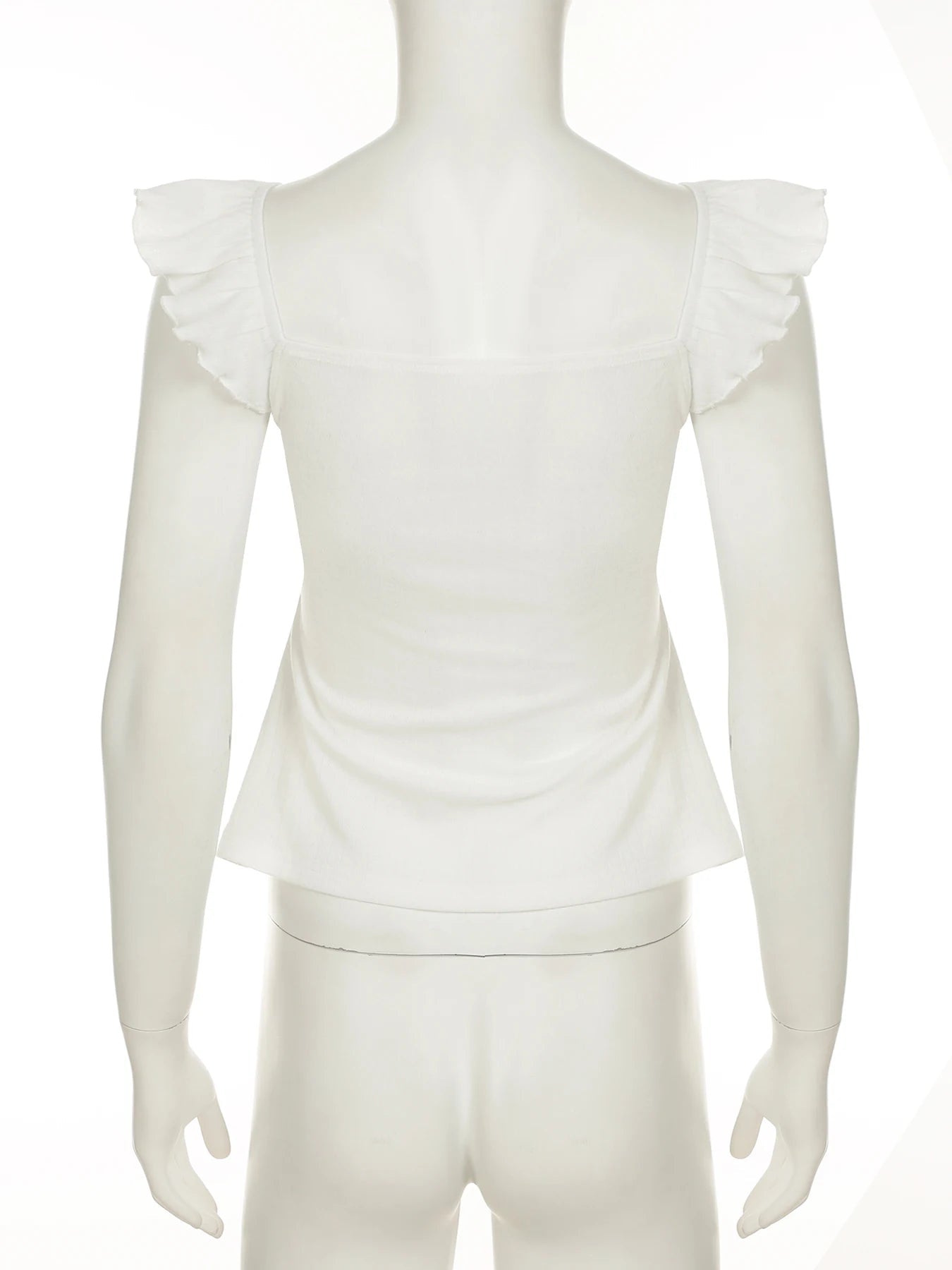 Aiertu  -  Sweet Bow Bandage Folds Tank Tops Holiday Casual Slim Solid Square Collar V-Neck Tops Women 2025 Summer Fashion Lady Aiertu