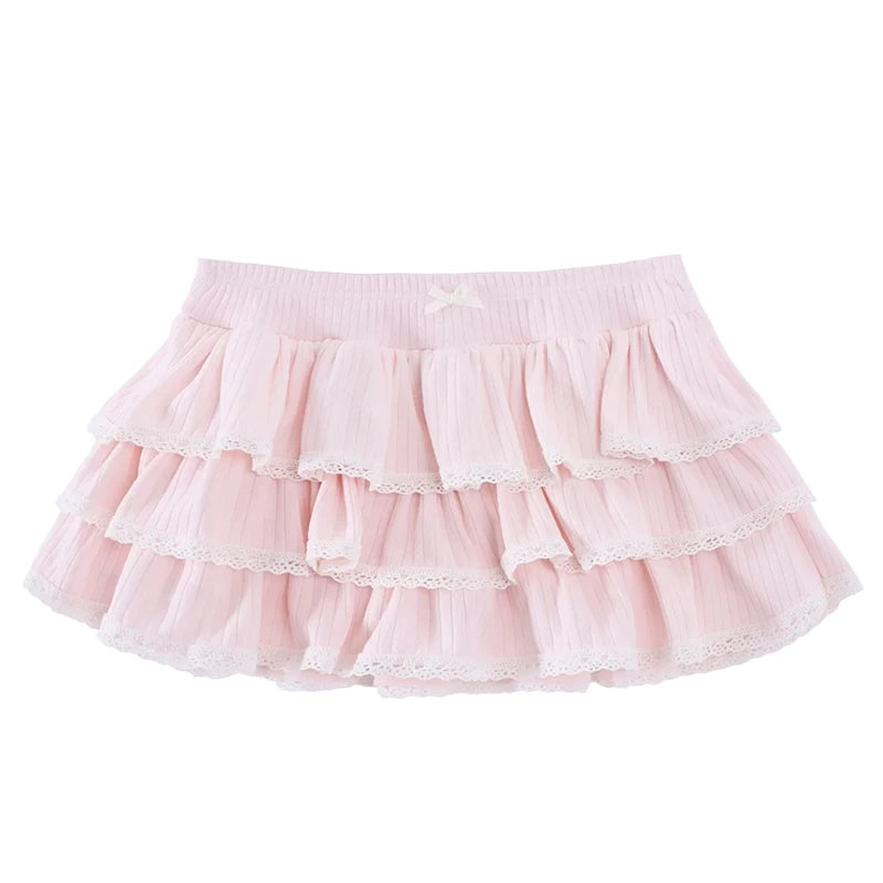 Aiertu summer inspo Y2K Cute Women Skirt Retro Hip-hop Sweet Bow Fashion Streetwear Summer Sweetheart Campus Harajuku Casual Solid Color Mini Skirt Aiertu