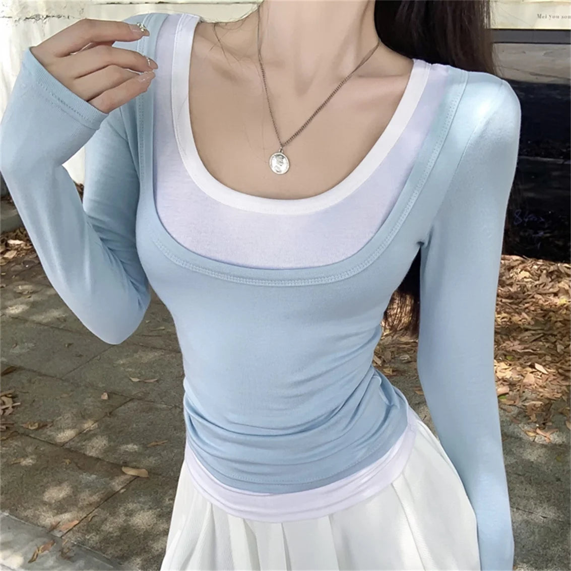 Aiertu  -  Sexy Women Slim Tees Office Lady Chic Autumn Elegant Full Sleeve High Street Bottoming New Mujer Daily T-Shirts Aiertu