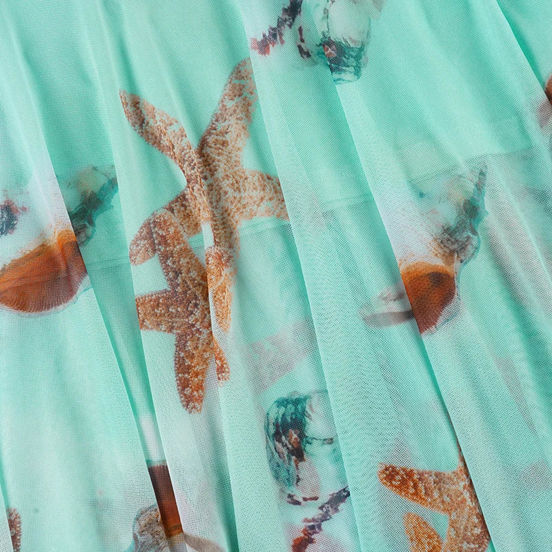 Aiertu  -  Holiday Floral A-Line Skirts Beach Style Casual Folds Low-Waisted Maxi Skirts Women 2025 Summer Fashion Streetwear Lady Aiertu