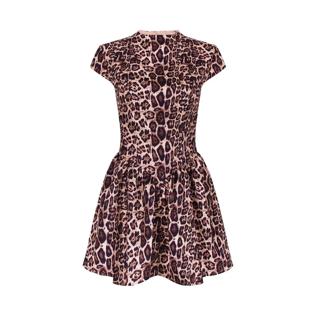 Aiertu  -  Women's High-end Party  Sexy Leopard Print Backless Dress  Women's Sweet and Spicy A-line Dresses 2025 Aiertu