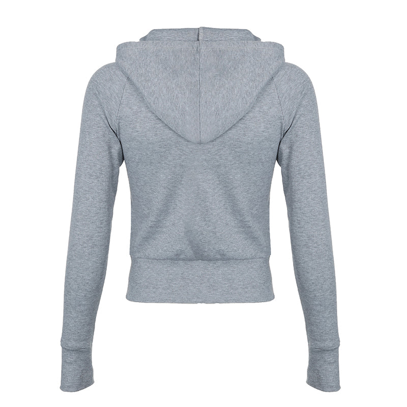 Aiertu - summer inspo Solid Knitted Autumn Winter Women’s Sweats Cardigan Long Sleeve Ribbed Causal Basic Fashion Zip Up Hooded Coat Aiertu