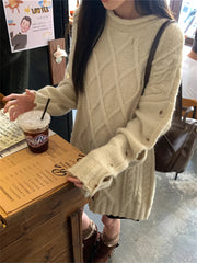 Aiertu  -  Winter Oversize Sweaters Women Apricot Thicken Loose Daily Knitted Office Lady Pullovers Fashion Casual All Match Aiertu