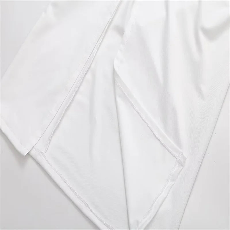 Aiertu  -  French pure desire slanted shoulder stretch slim dress women's summer new front slit sexy pleated long skirt Aiertu