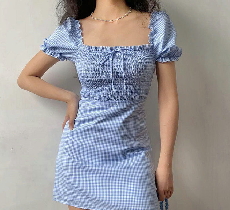Aiertu - Uptown Shirred Babydoll Dress  ~ HANDMADE - new trend inspo - trashy outfits - dinner outfits Aiertu