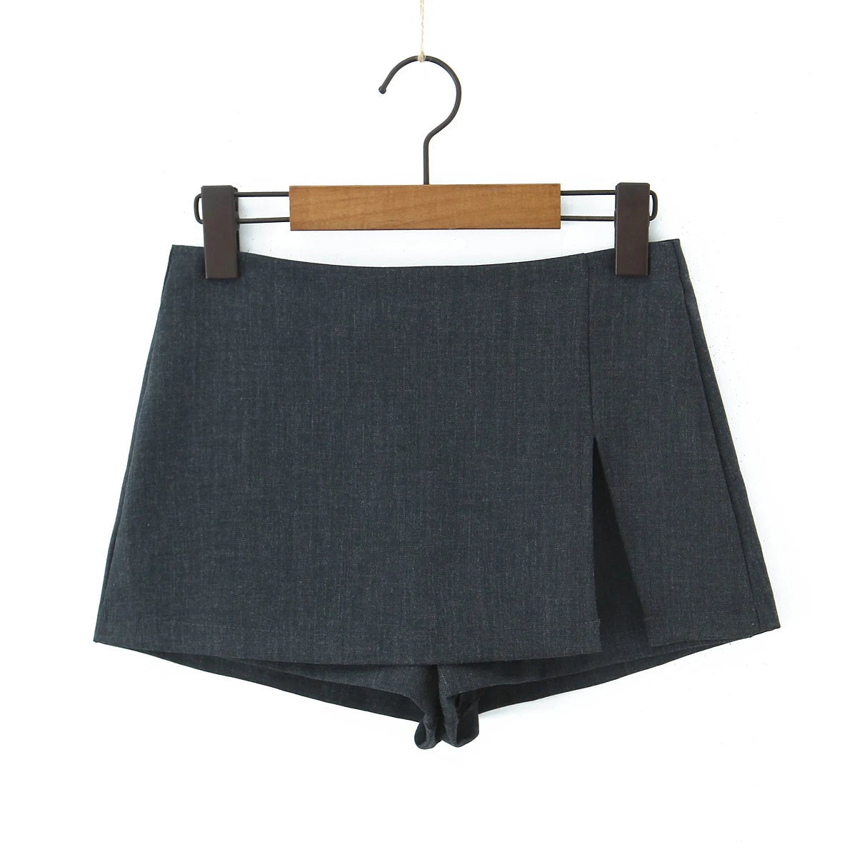 Aiertu  -  Women Slit Hem Low Waist Mini Skirt American Vintage All-match Package Hips Short Skirts Back Zipper With Shorts Underwear Aiertu