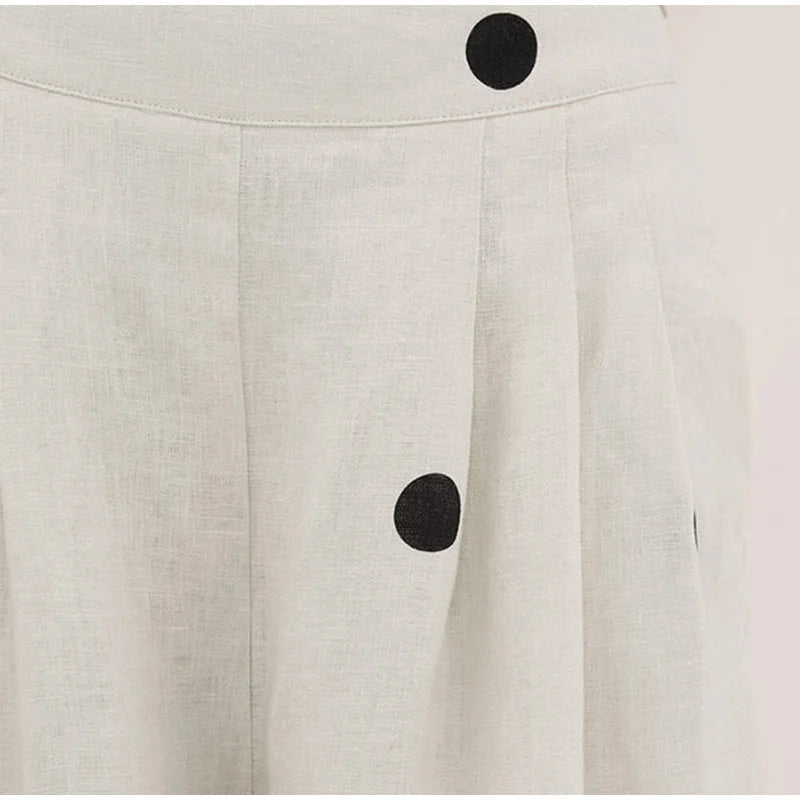 Aiertu  -  Casual Strapless Polka Dot Tops Pants Sets Women Loose Sleeveless Backless Vest Pocket Wide Leg Pant 2025 Lady Vacation Outfits Aiertu