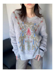 Aiertu       -   Korean Fashion Print Sweater Women Autumn Winter Soft Pullover Long Sleeve Ladies Jumper Goth Y2k Chic Female Clothing Aiertu