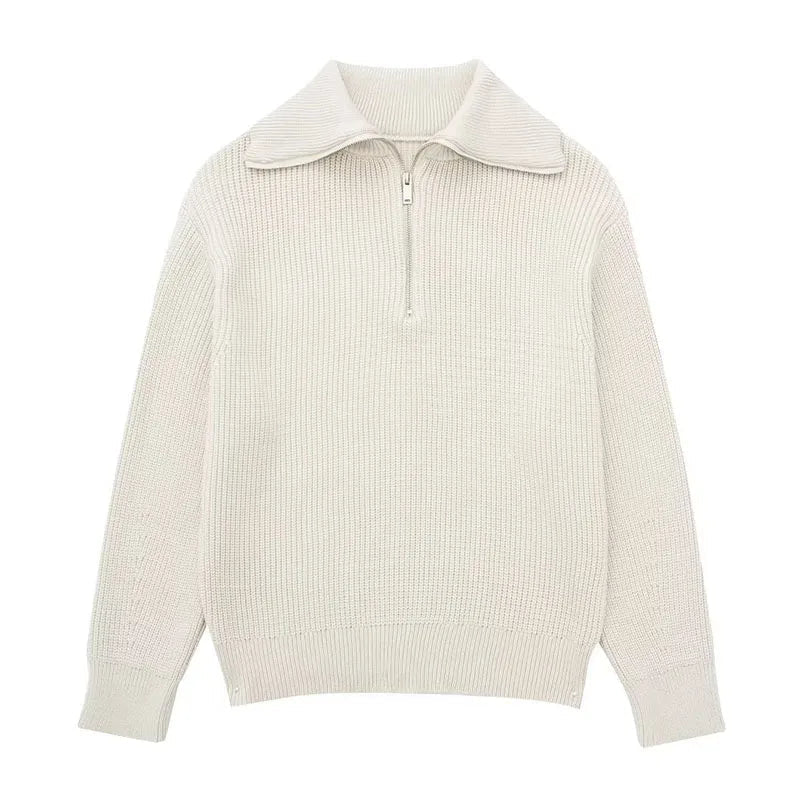 Aiertu  -  Striped Knitwear Women Sweaters  New Half Zipper Laple Thicken Casual Fashion Women Pulovers Autumn Winter Fashion Lady Knitwear Aiertu