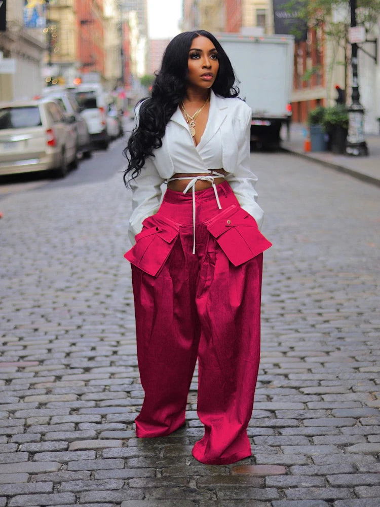 Aiertu  -  Cargo Pants Women 2026 Summer Fashion Women's Casual Pant Streetwear Ins Detachable 3D Pocket High Waisted Wide Leg Pants Aiertu