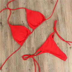 Aiertu  -  New Fashion Harajuku Printed Swimwear Bikini Set Sponge Padded Chest Three point Adjustable Bathing Suit Women Sexy and Cute Aiertu