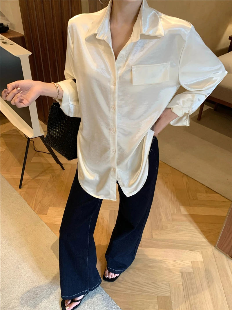Aiertu  Elegant Shirts Women Vintage Sexy Lace Backless Bandage Blouses Summer Korean Hollow Out Long Sleeve Design Casual Tops Aiertu