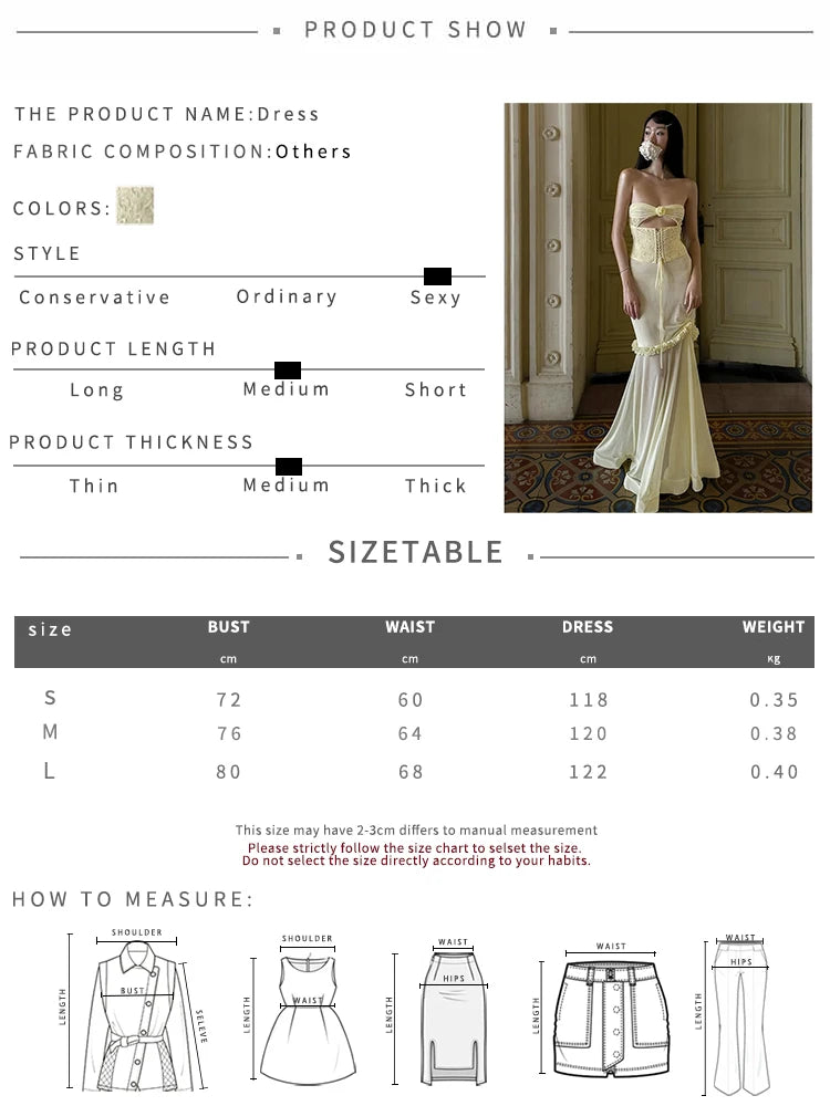 Aiertu  -  Hollow Sexy Patchwork Mesh Fishtail Dress Women Ruffles Bandage Elegant Temperament Vacation Birthday Party Vestidos Aiertu