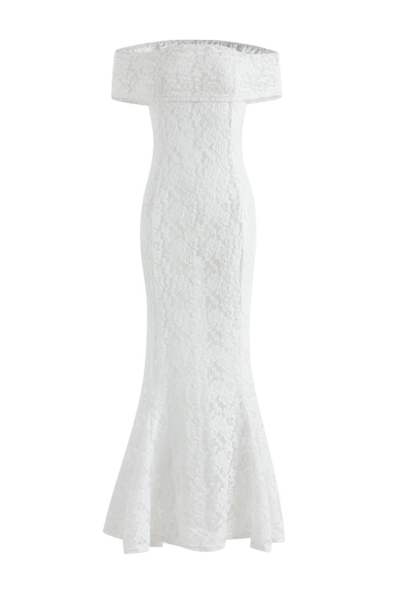 Aiertu  -  Sexy Lace Backless Fishtail Off Shoulder Long Dresses Aiertu