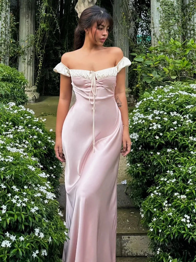 Aiertu  -  Fantoye Sexy Square Collar Bandage Women Dress Pink Puff Sleeve High Waist Dress Femme Summer French Elegant Party Clubwear 2026 Aiertu