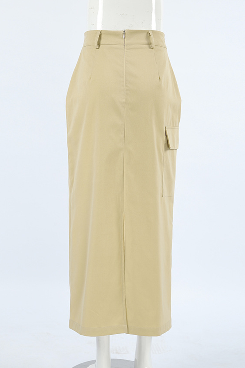 Aiertu  -Daily Elegant Slit Zipper Regular High Waist Straight Bottoms aiertu