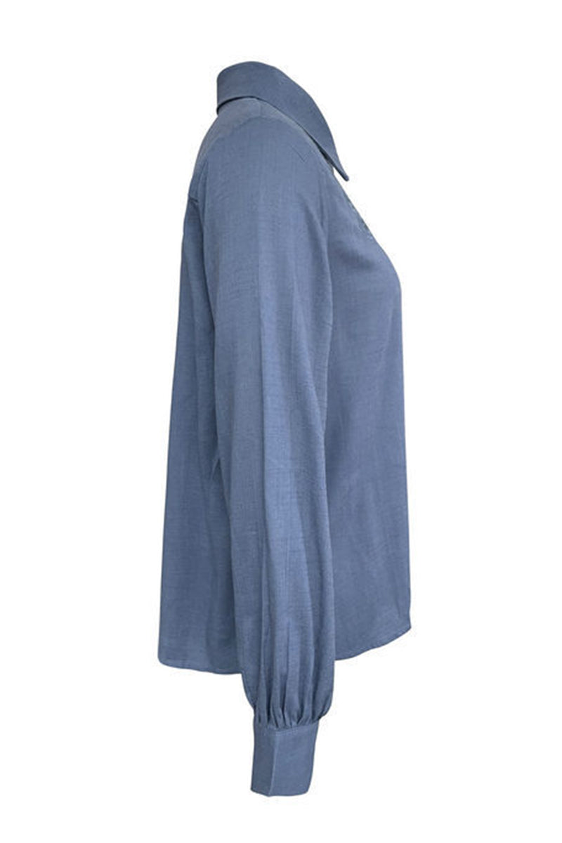 Aiertu  -Casual Hollow Out Turndown Collar Blouses(4 Colors) aiertu