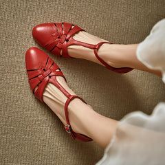 Aiertu  New Summer Genuine Leather Women Shoes Square Toe Shallow Women Pumps Mary Jane Shoes for Women Chunky Heel Casual Shoes Aiertu