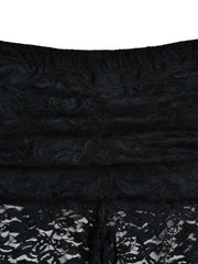 Aiertu  Perspective Lace Splice High Rise Flare Leg Pants Aiertu